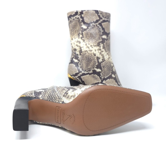 Franco Sarto Briar Grey Snake Print Snip Toe Heel Booties - Picture 6 of 13